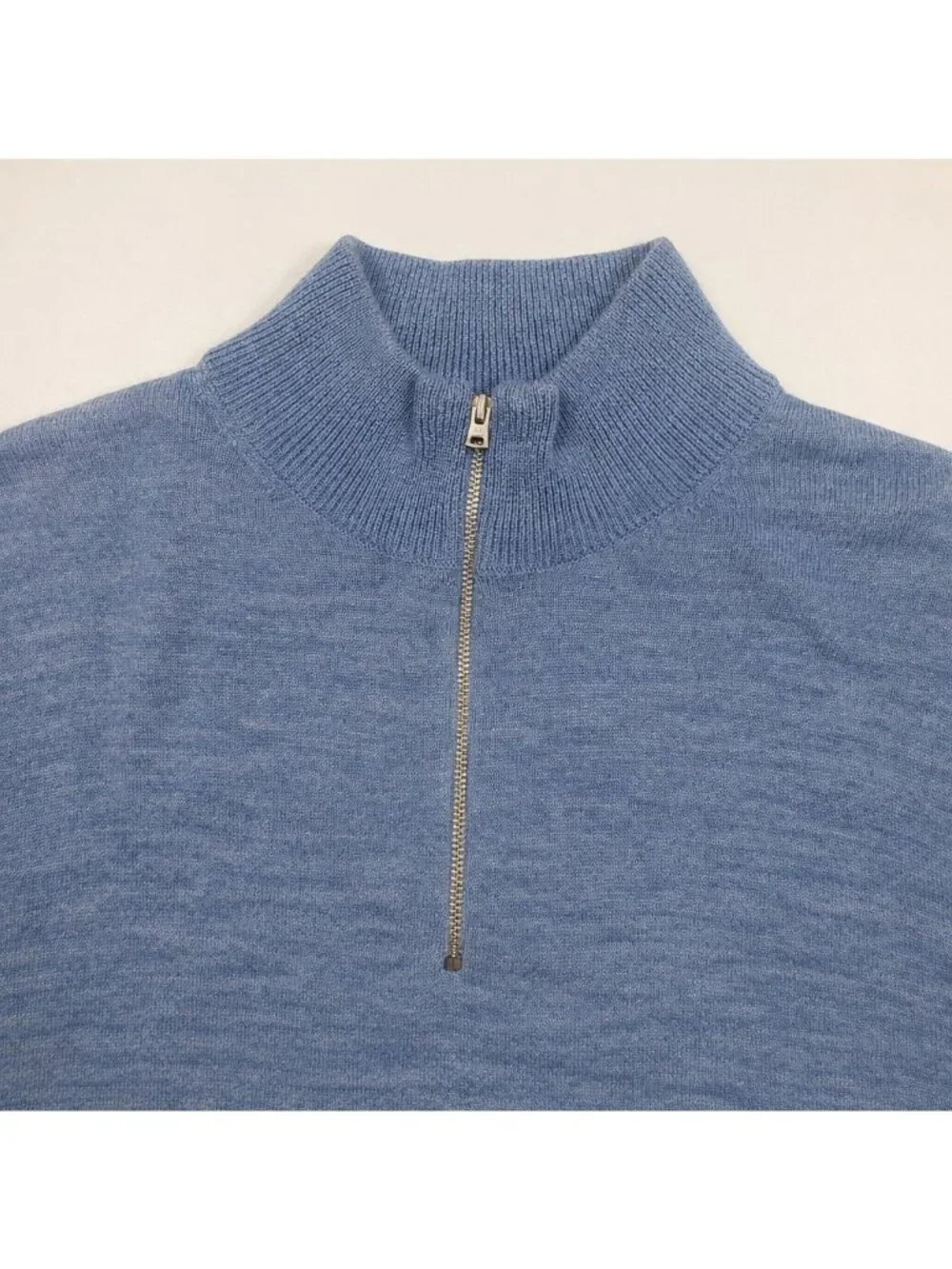 J.Crew Factory Machine-Washable Merino Blend Half-Zip Sweater Men’s Large Blue
